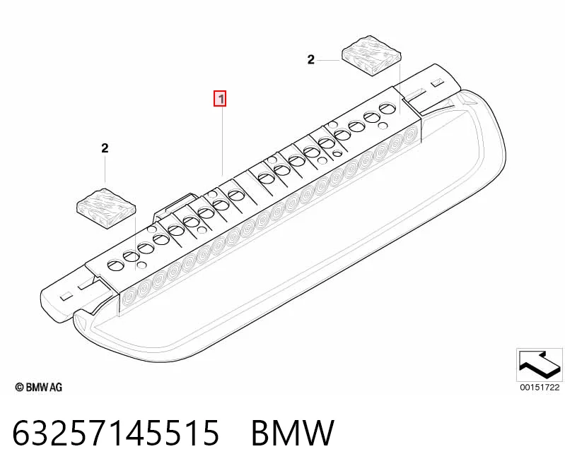  Sinal de parada traseiro adicional BMW 3 sedan (E90) (2004 - 2013) 
