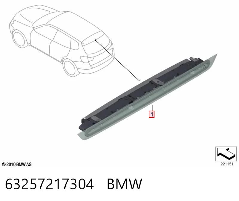 63257217304 BMW Sinal de parada traseiro adicional
