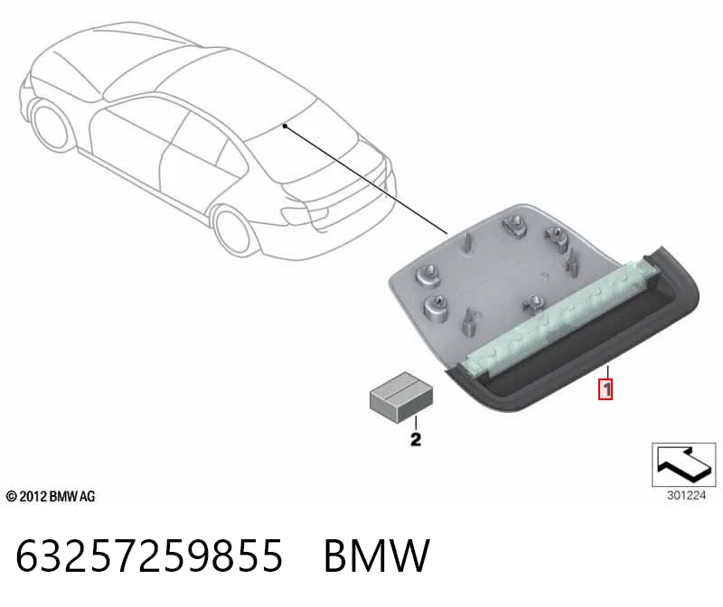 63257259855 BMW Sinal de parada traseiro adicional