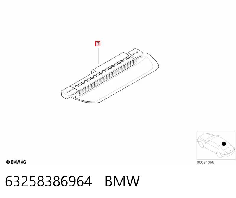 63258386964 BMW Sinal de parada traseiro adicional