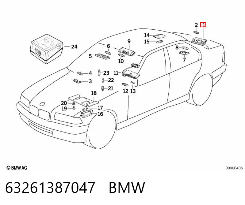 Lanterna da luz de fundo de matrícula traseira BMW 3  E36 ao melhor preço