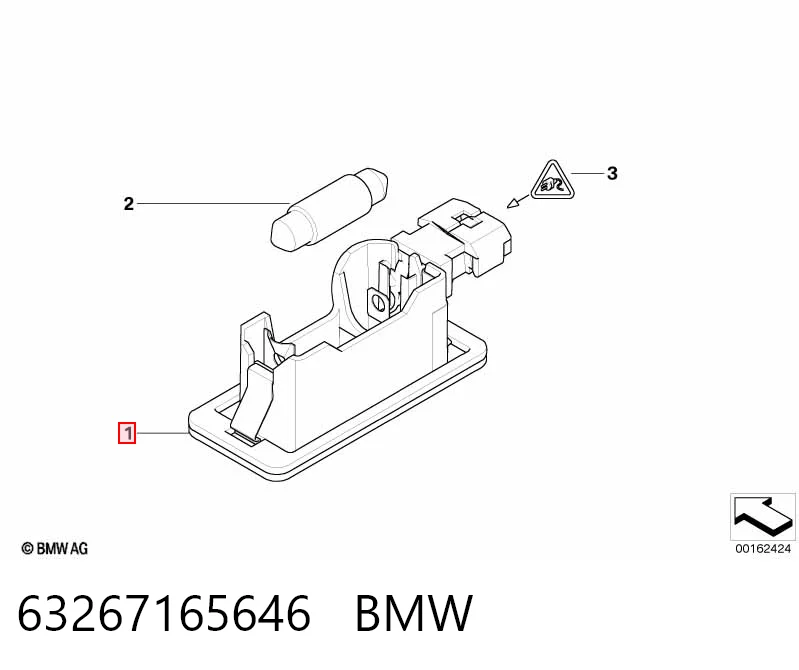 63267165646 BMW Lanterna da luz de fundo de matrícula traseira