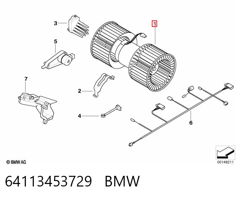 64113453729 BMW Motor de ventilador de forno (de aquecedor de salão)