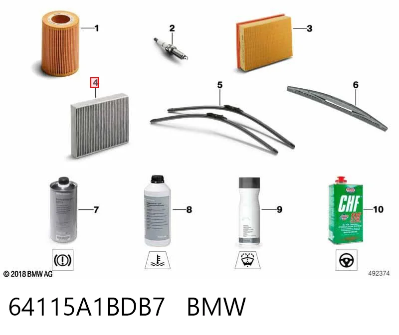 64115A1BDB7 BMW Filtro de salão