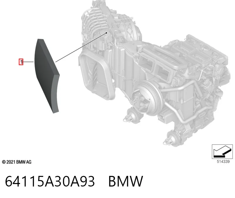 64115A30A93 BMW Filtro de salão