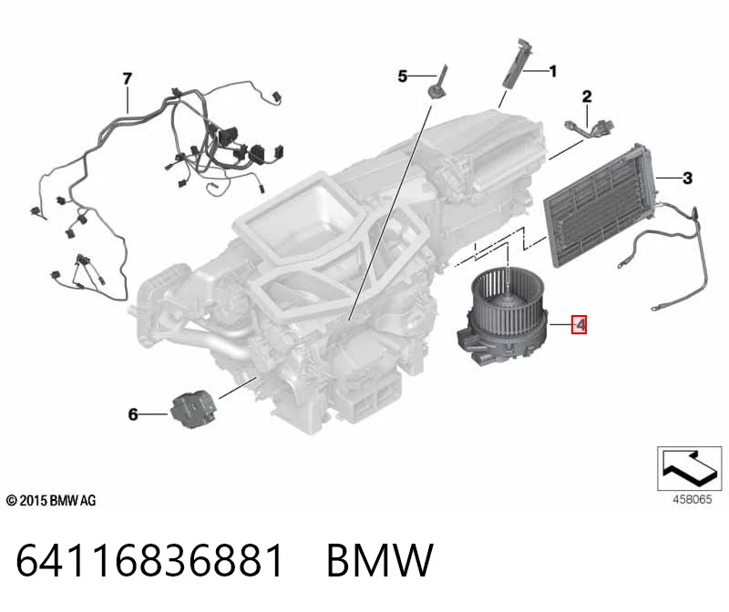 64116836881 BMW Motor de ventilador de forno (de aquecedor de salão)
