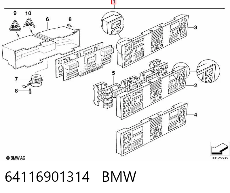 Unidade de controlo dos modos de aquecimento/condicionamento BMW 7  E38 ao melhor preço