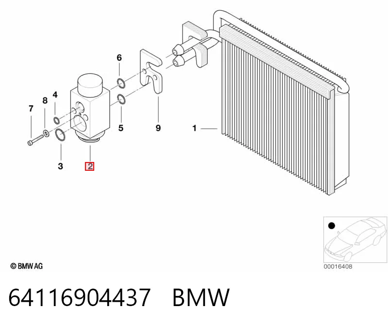 64116904437 BMW Válvula TRV de aparelho de ar condicionado