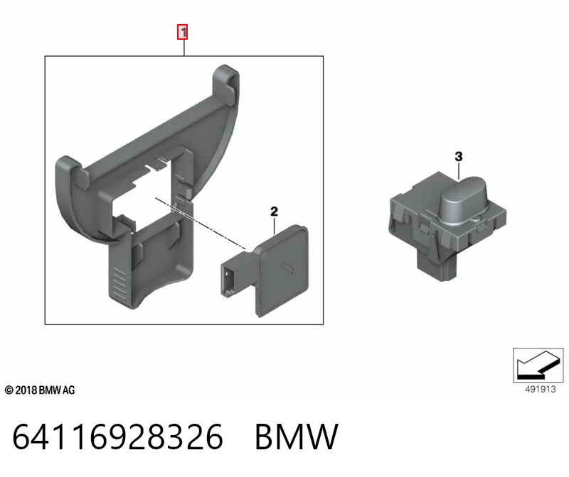 64116928326 BMW Sensor de embaciado dos vidros