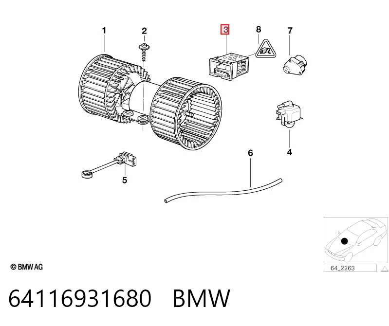 64116931680 BMW Resistor (resistência) de ventilador de forno (de aquecedor de salão)