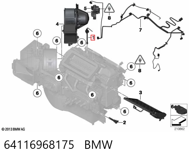 64116968175 BMW Sensor de temperatura de ar no salão