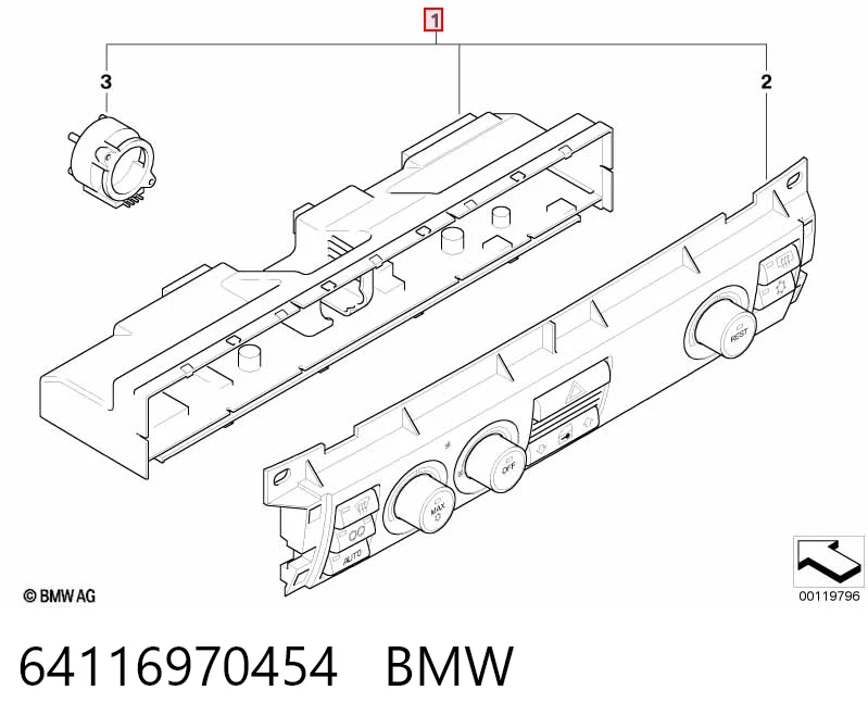 Unidade de controlo dos modos de aquecimento/condicionamento para BMW 7  E65, E66, E67