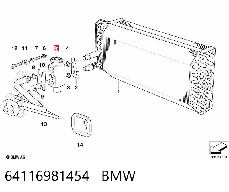 64116981454 BMW Válvula TRV de aparelho de ar condicionado
