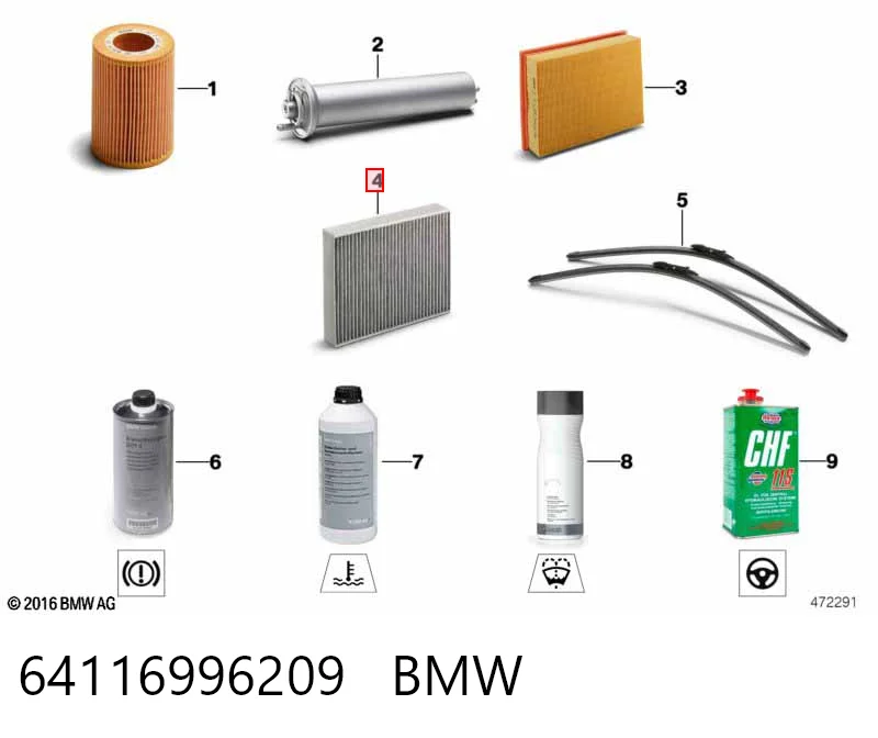 64116996209 BMW Filtro de salão