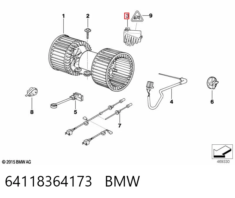 64118364173 BMW Resistor (resistência) de ventilador de forno (de aquecedor de salão)