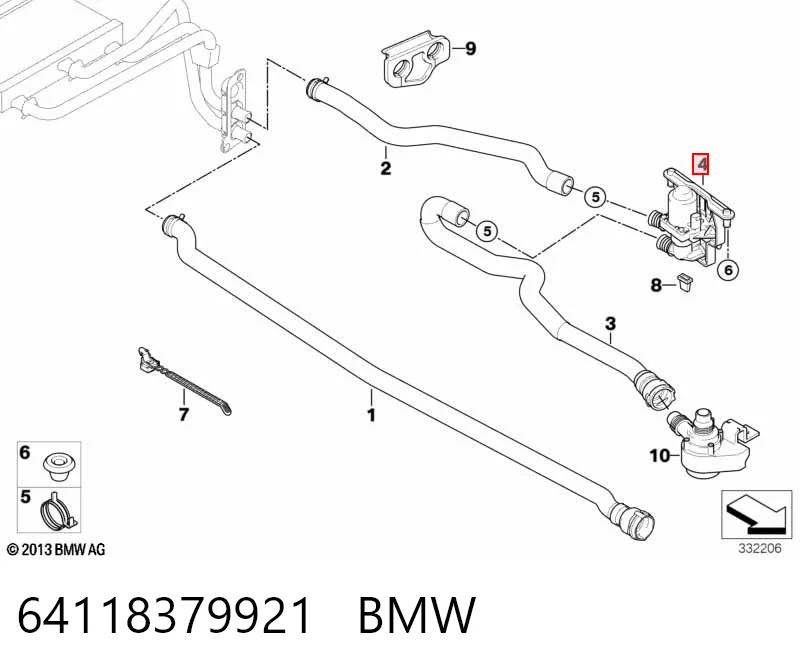 64118379921 BMW Válvula de forno (de aquecedor)