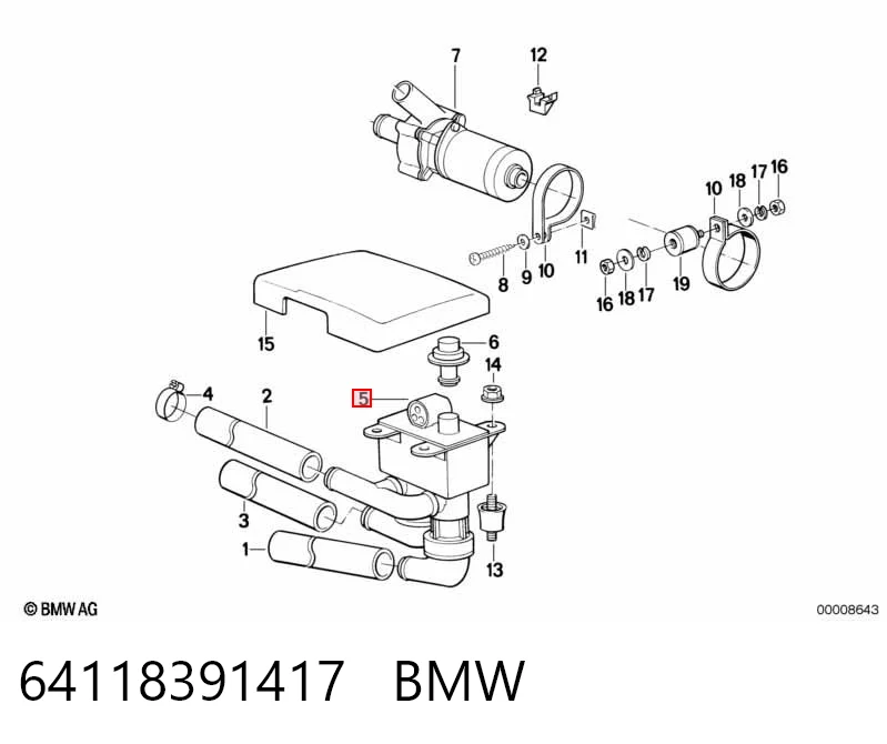 64118391417 BMW Válvula de forno (de aquecedor)