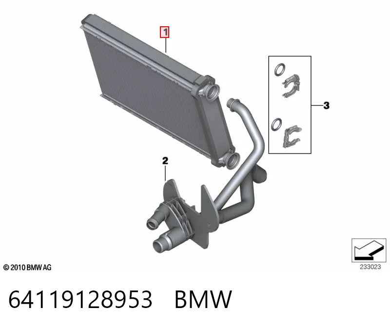 64119128953 BMW Radiador de forno (de aquecedor)