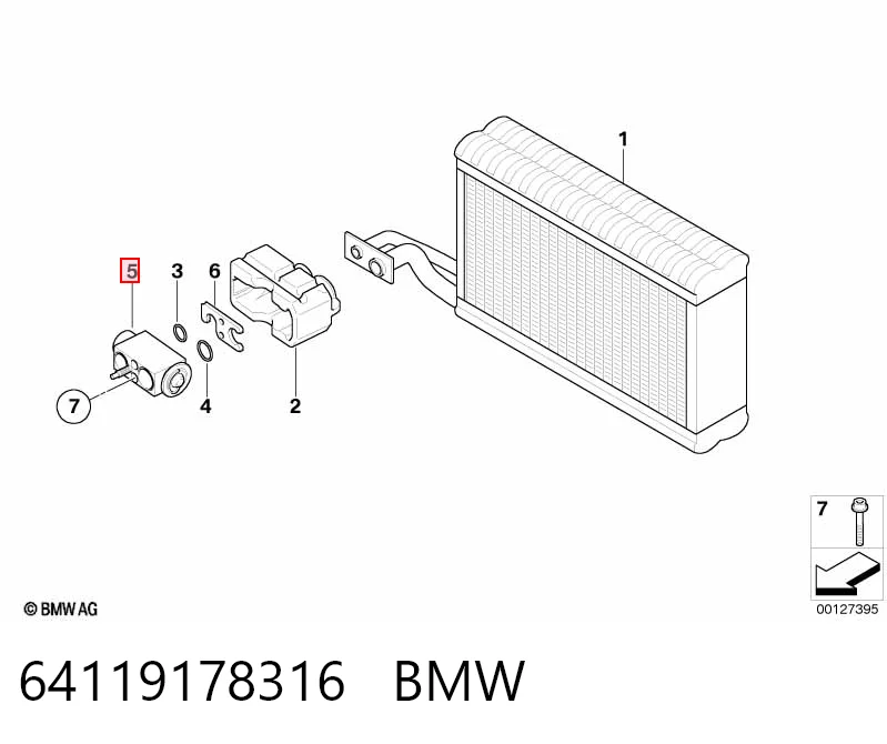64119178316 BMW Válvula TRV de aparelho de ar condicionado