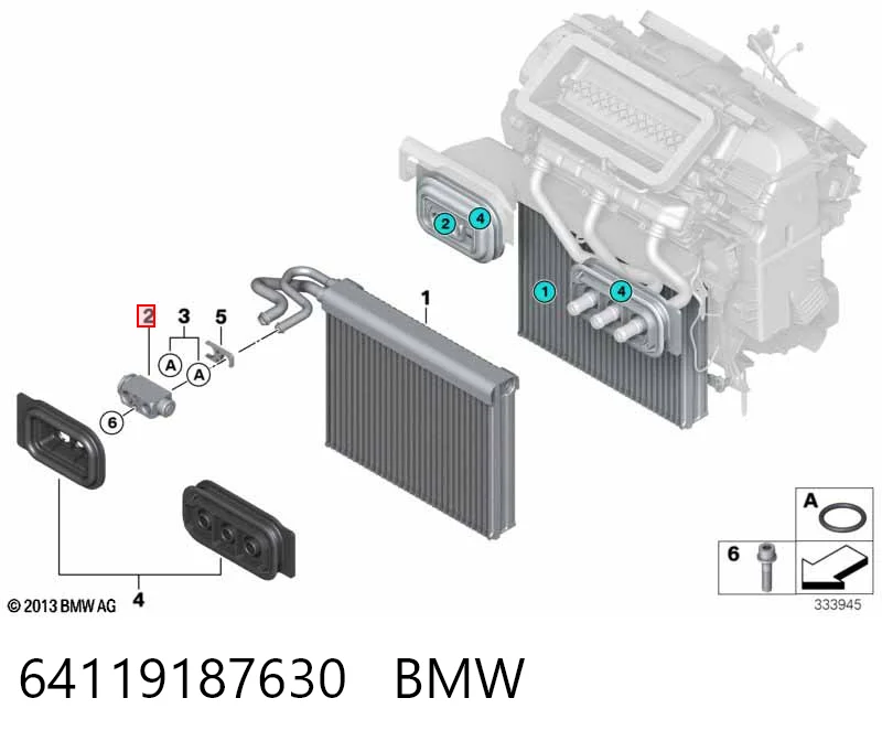 64119187630 BMW Válvula TRV de aparelho de ar condicionado