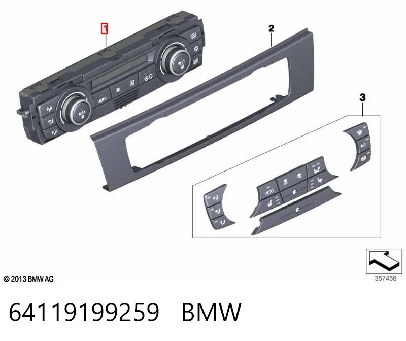 64119199259 BMW Unidade de controlo dos modos de aquecimento/condicionamento
