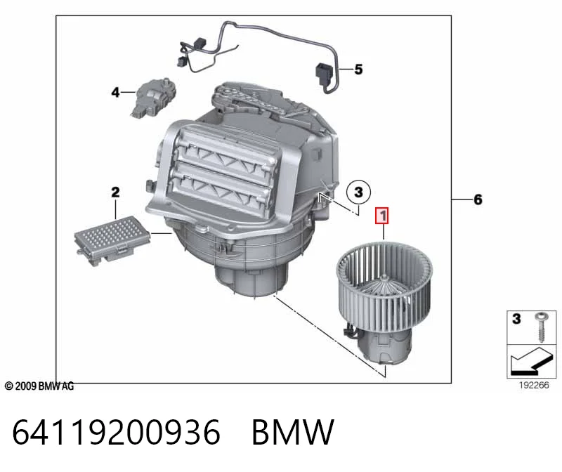 64119200936 BMW Motor de ventilador de forno (de aquecedor de salão)