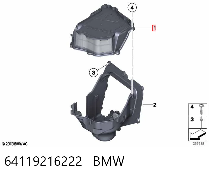 64119216222 BMW Caixa de filtro de ar