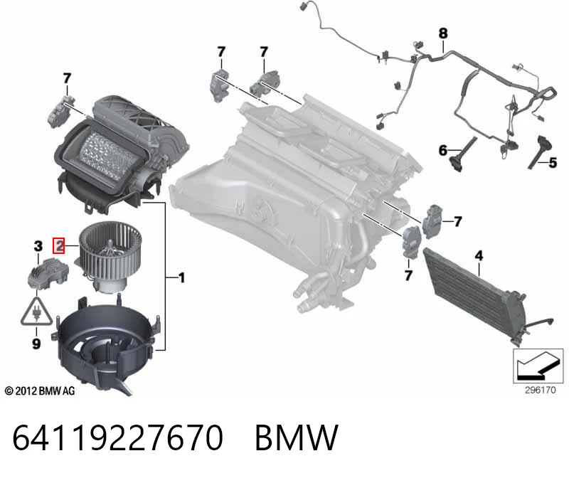 64119227670 BMW Motor de ventilador de forno (de aquecedor de salão)