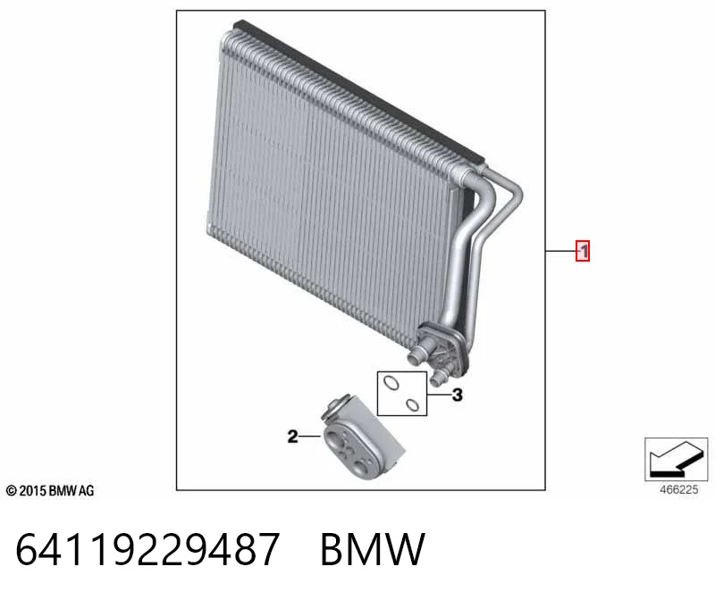 64119229487 BMW Vaporizador de aparelho de ar condicionado