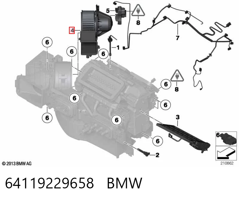 64119229658 BMW Motor de ventilador de forno (de aquecedor de salão)
