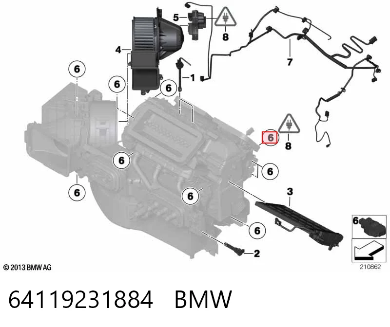 64119231884 BMW Acionamento de comporta de forno