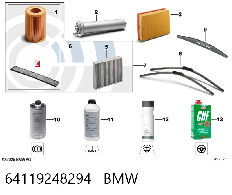 64119248294 BMW Filtro de salão