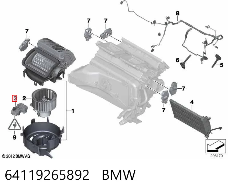 64119265892 BMW Resistor (resistência) de ventilador de forno (de aquecedor de salão)