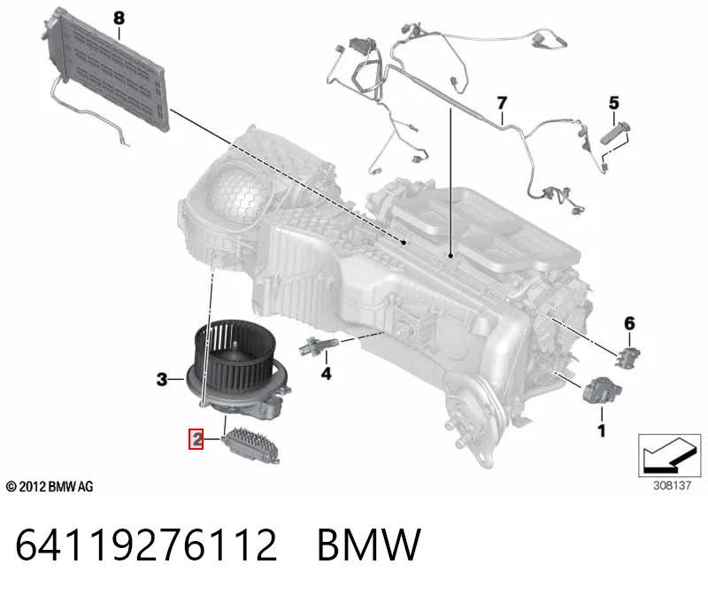 64119276112 BMW Resistor (resistência) de ventilador de forno (de aquecedor de salão)