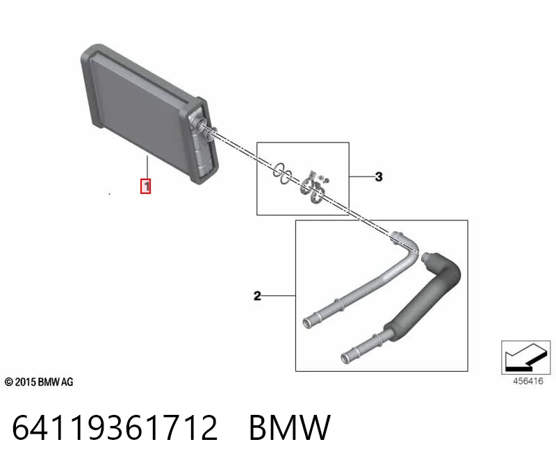 Radiador de forno (de aquecedor) para BMW 5 G30, F90