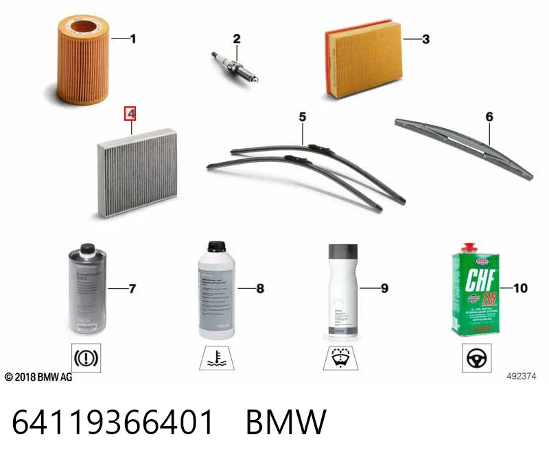 64119366401 BMW Filtro de salão