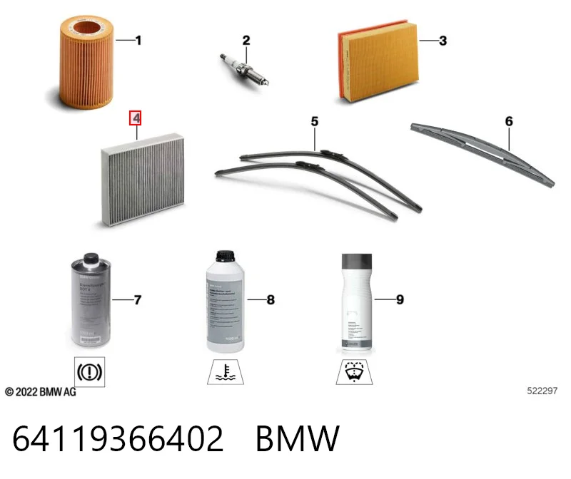 64119366402 BMW Filtro de salão