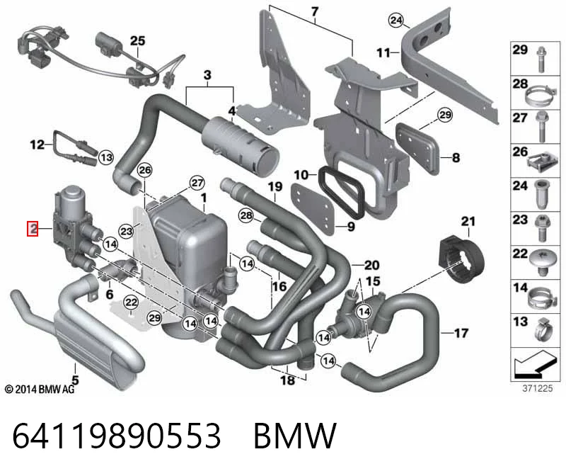 64119890553 BMW Válvula de regulação do fluido de esfriamento