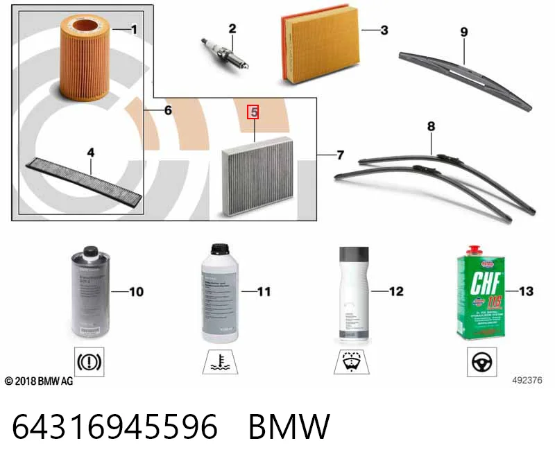 64316945596 BMW Filtro de salão
