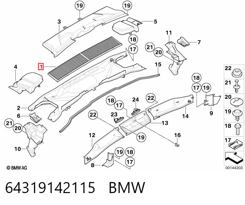 64319142115 BMW Filtro de salão
