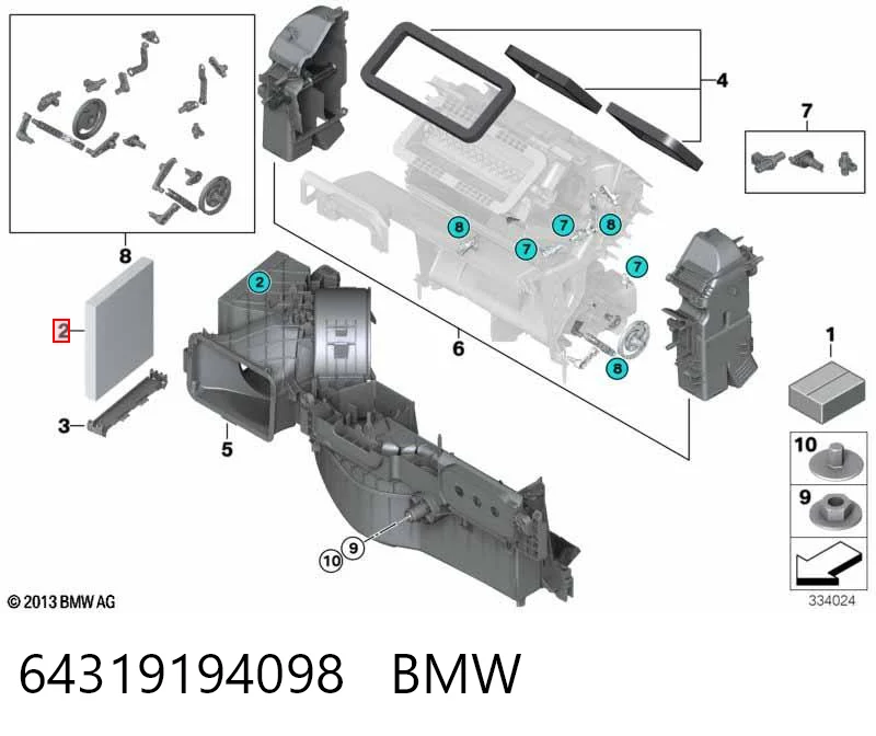 64319194098 BMW Filtro de salão