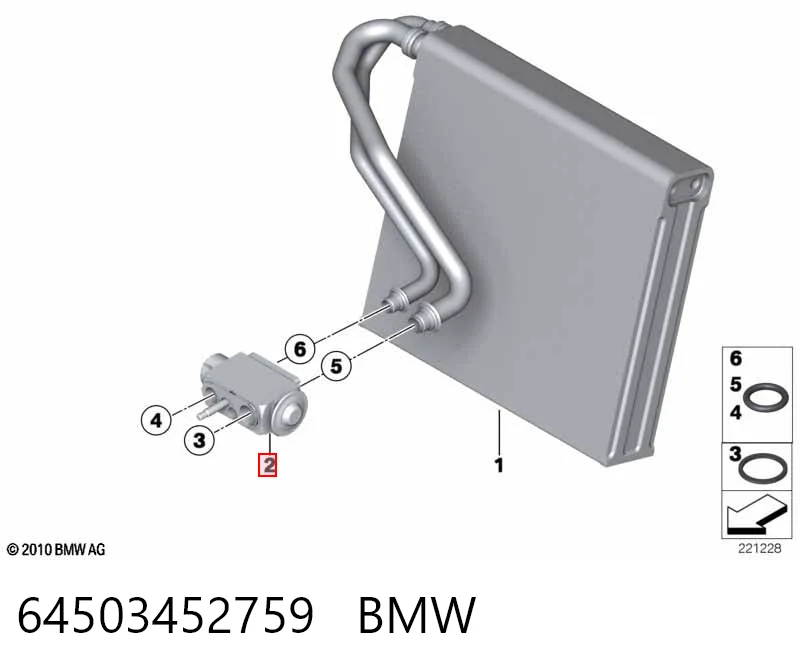 64503452759 BMW Válvula TRV de aparelho de ar condicionado