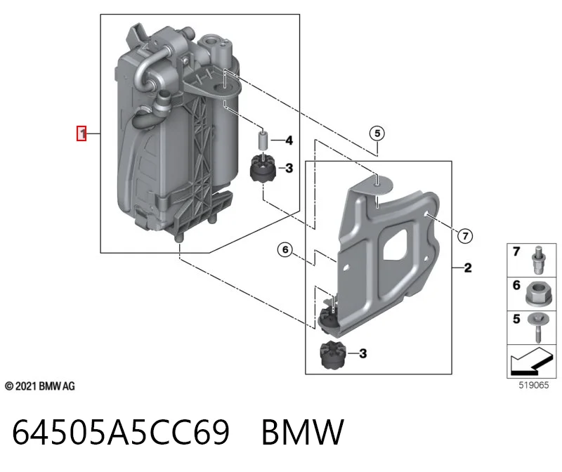 64505A5CC69 BMW Radiador de aparelho de ar condicionado
