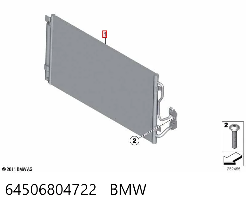 64506804722 BMW Radiador de aparelho de ar condicionado
