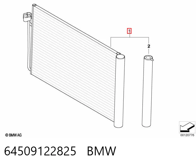 64509122825 BMW Radiador de aparelho de ar condicionado
