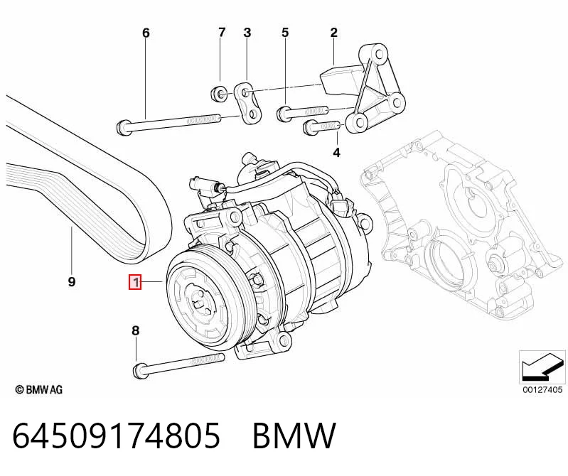 64509174805 BMW Compressor de aparelho de ar condicionado