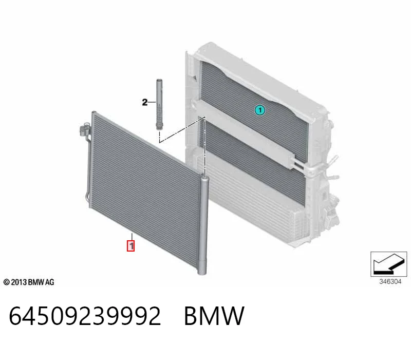 64509239992 BMW Radiador de aparelho de ar condicionado