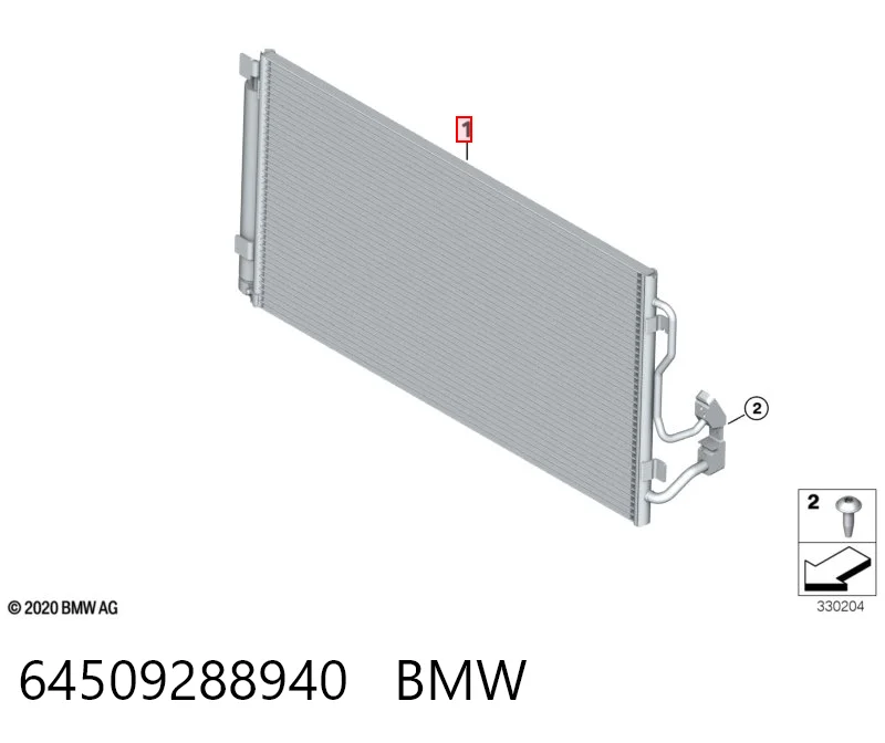 64509288940 BMW Radiador de aparelho de ar condicionado