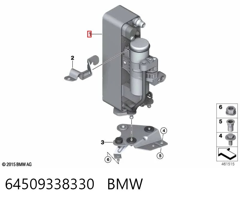64509338330 BMW Radiador de aparelho de ar condicionado