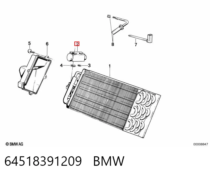 64518391209 BMW Válvula TRV de aparelho de ar condicionado
